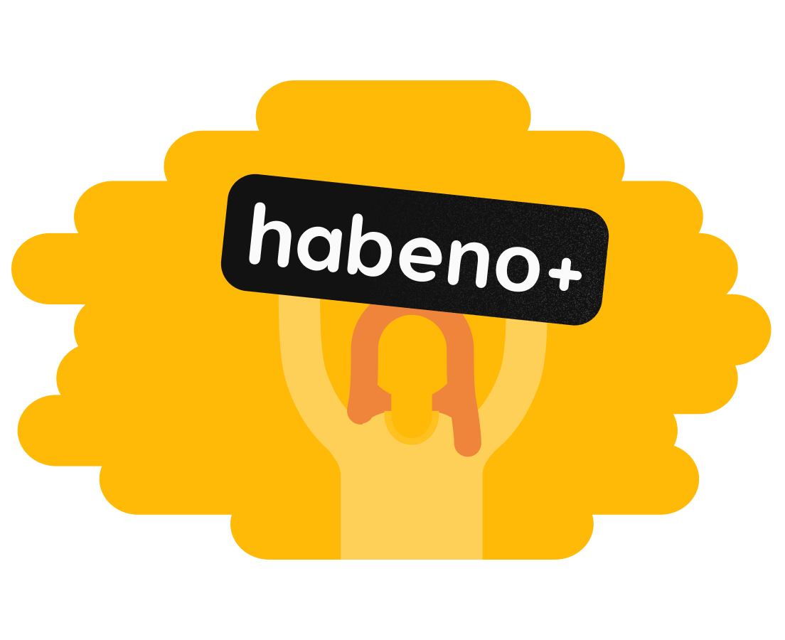 Signboard showing Habeno Plus which is a service that helps you get a Spanish Mortgage.